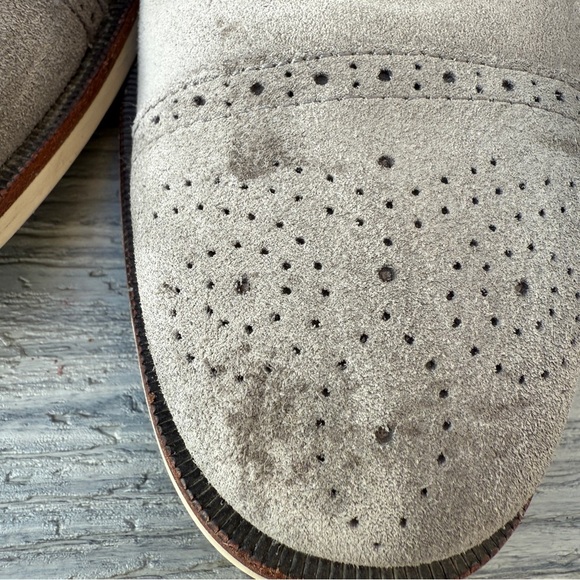 Johnston & Murphy Oxford Saddle Dress Shoes 10M - Gray Suede Leather - Picture 5 of 17